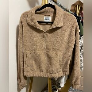 American Eagle Outfitters Cozy Tan Teddy Jacket
